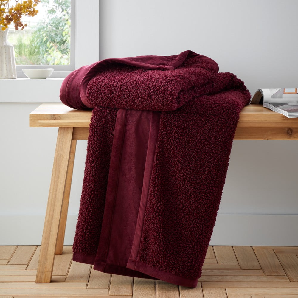 Červená deka z mikroplyše 130x170 cm Velvet Boucle – Catherine Lansfield