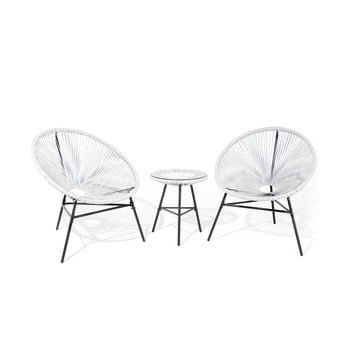 Set mobilier de grădină monobeli bohemian, alb