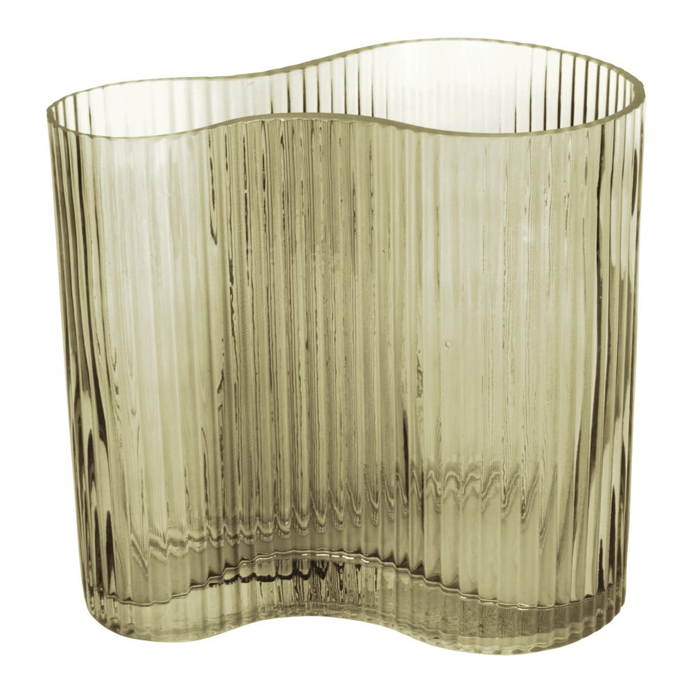 Zelená skleněná váza PT LIVING Wave, výška 18 cm