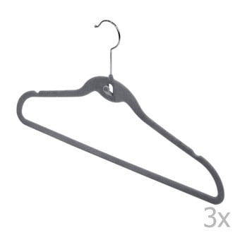 Set 3 umerașe domopak velvet, gri