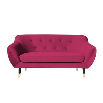 Canapea cu 2 locuri mazzini sofas amelie cu picioare negre, roz
