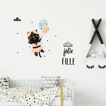 Set autocolante pentru perete ambiance scandinavian animals kitten
