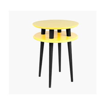 Măsuță cu picioare negre ragaba ufo, Ø 45 cm, galben 