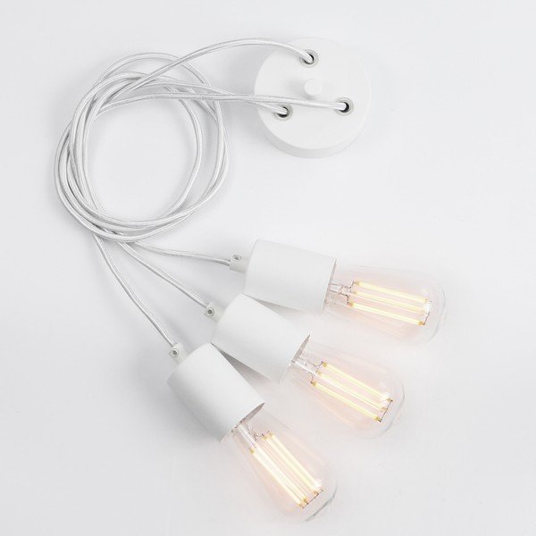 Bílé závěsné svítidlo se 3 kabely Bulb Attack Cero Basic