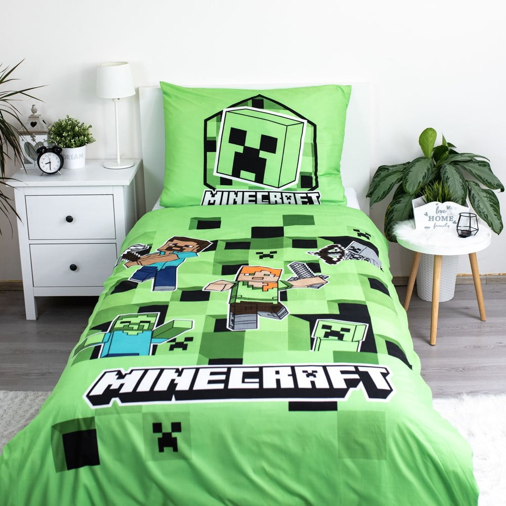 Produktové foto Dětské povlečení na jednolůžko z mikrovlákna 140x200 cm Minecraft – Jerry Fabrics