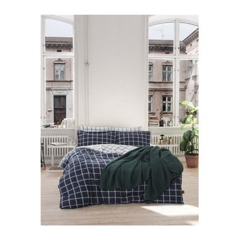 Lenjerie de pat din bumbac ranforce și cearșaf casual 200 x 220 cm