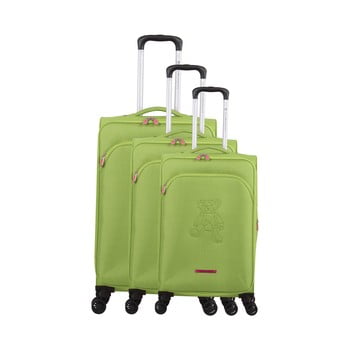 Set 3 trolere cu 4 roți lulucastagnette emilia, verde