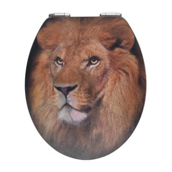 Capac wc din lemn 3d wenko lion, 44,5 x 38 cm