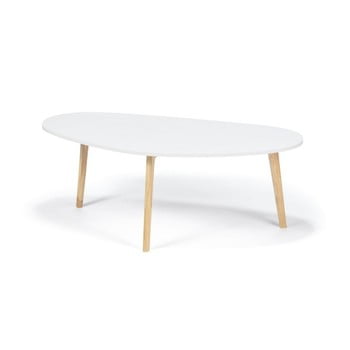 Masă de cafea loomi.design skandinavian, lungime 120 cm, alb