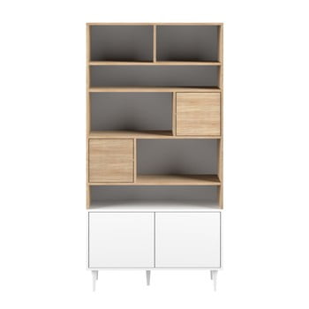 Bibliotecă cu aspect de lemn de stejar temahome horizon