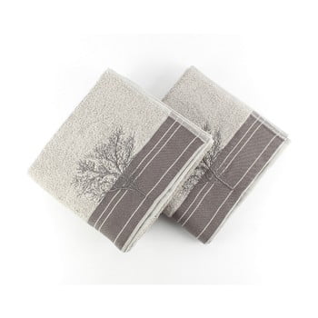 Set 2 prosoape din bumbac infinity grey, 50 x 90 cm, gri
