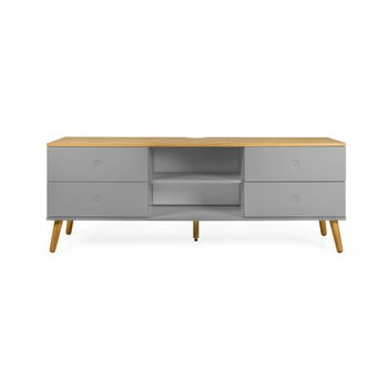 Masă tv cu detalii în decor de stejar tenzo dot, lățime 162 cm, gri