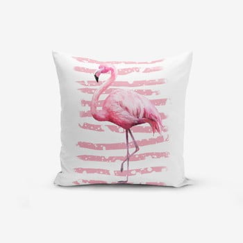 Față de pernă minimalist linears flamingo, 45 x 45 cm