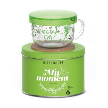 Cană pentru ceai cu suport pahar și capac ritzenhoff kurz shinpei, 450 ml, verde