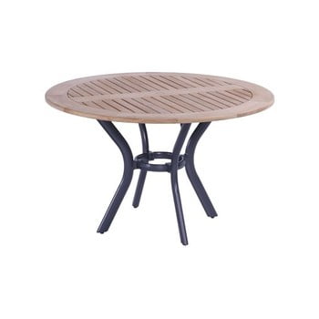 Masă dining de grădină din lemn de tec și bază metalică hartman south wales, ø 120 cm