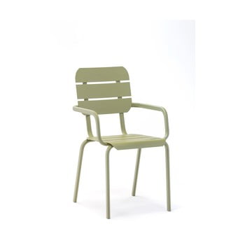 Set 4 scaune de grădină cu cotiere ezeis alicante, verde măsliniu