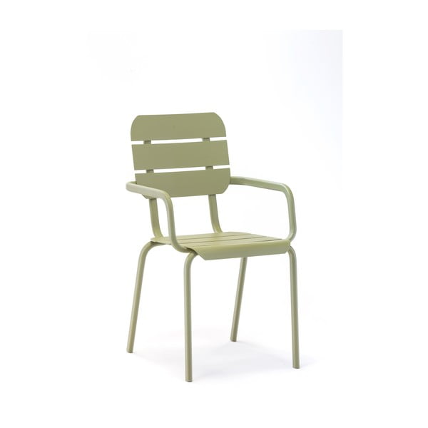 Sada 4 olivově zelených zahradních židlí s područkami Ezeis Alicante