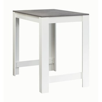 Masă bar cu blat în decor de beton temahome sulens, lățime 110 cm, alb