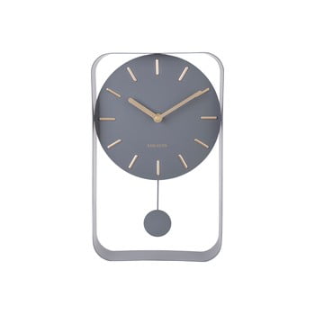 Ceas de perete cu pendul karlsson charm, înălțime 32,5 cm, gri