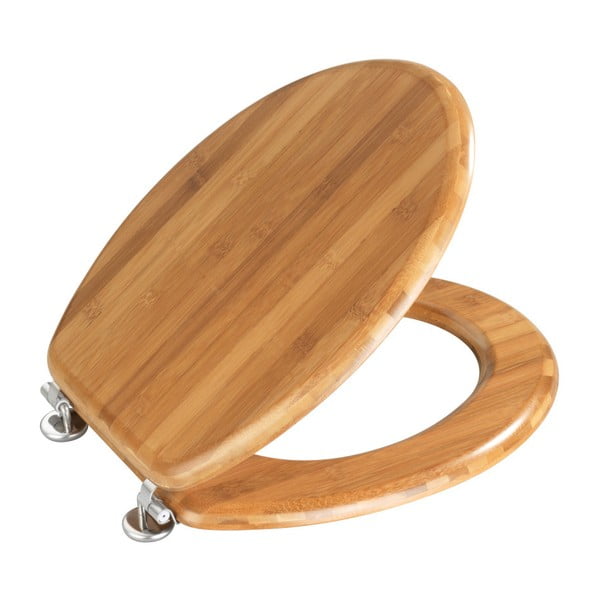 WC sedátko z bambusového dřeva Wenko Bamboo, 42,5 x 37 cm
