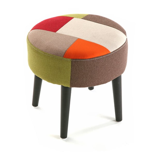 Taburetka Versa Red Patchwork, ⌀ 35 cm