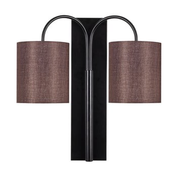 Aplică metalică cu abajur maro opviq lights lidia, negru