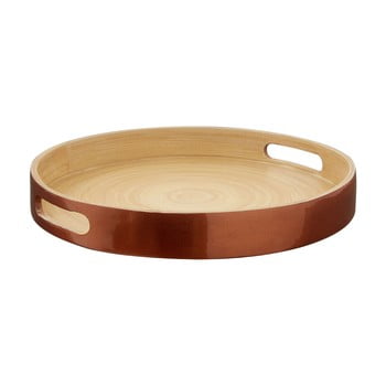 Tavă servire din bambus premier housewares, ⌀ 30 cm, roz auriu