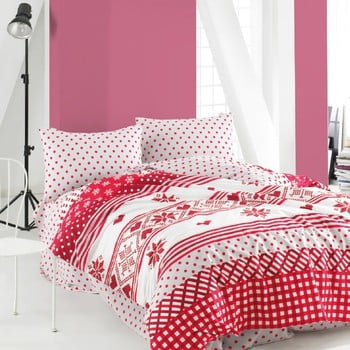 Set lenjerie de pat din bumbac ranforce cu cearșaf glenn, 160 x 220 cm