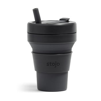Cană pliabilă stojo titan carbon, 710 ml, negru