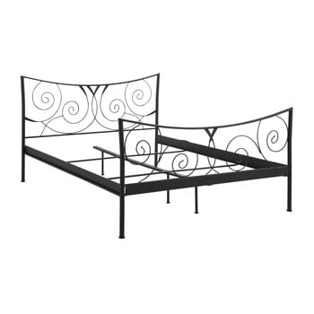 Pat dublu din metal støraa isabelle, 140 x 200 cm, negru