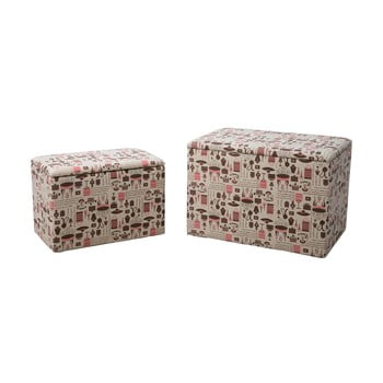 Set 2 taburete cu spațiu pentru depozitare mauro ferretti home