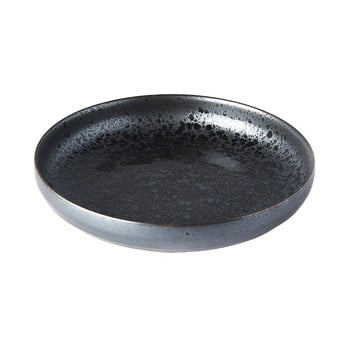 Farfurie din ceramică cu margine înaltă MIJ Pearl, ø 22 cm, negru - gri imagine