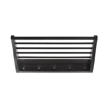 Cuier de perete cu raft din lemn de mesteacăn rge fame, negru