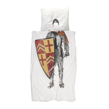 Lenjerie de pat de o persoană, din bumbac Snurk Knight, 140x200 cm