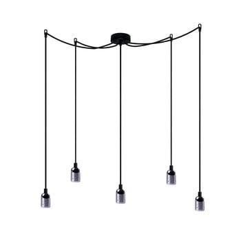 Lustră cu 5 cabluri bulb attack uno cassie, negru - argintiu