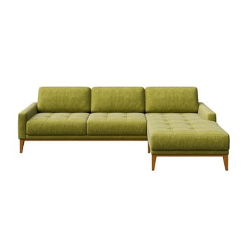 Colțar cu șezlong pe partea dreaptă mesonica musso tufted, verde