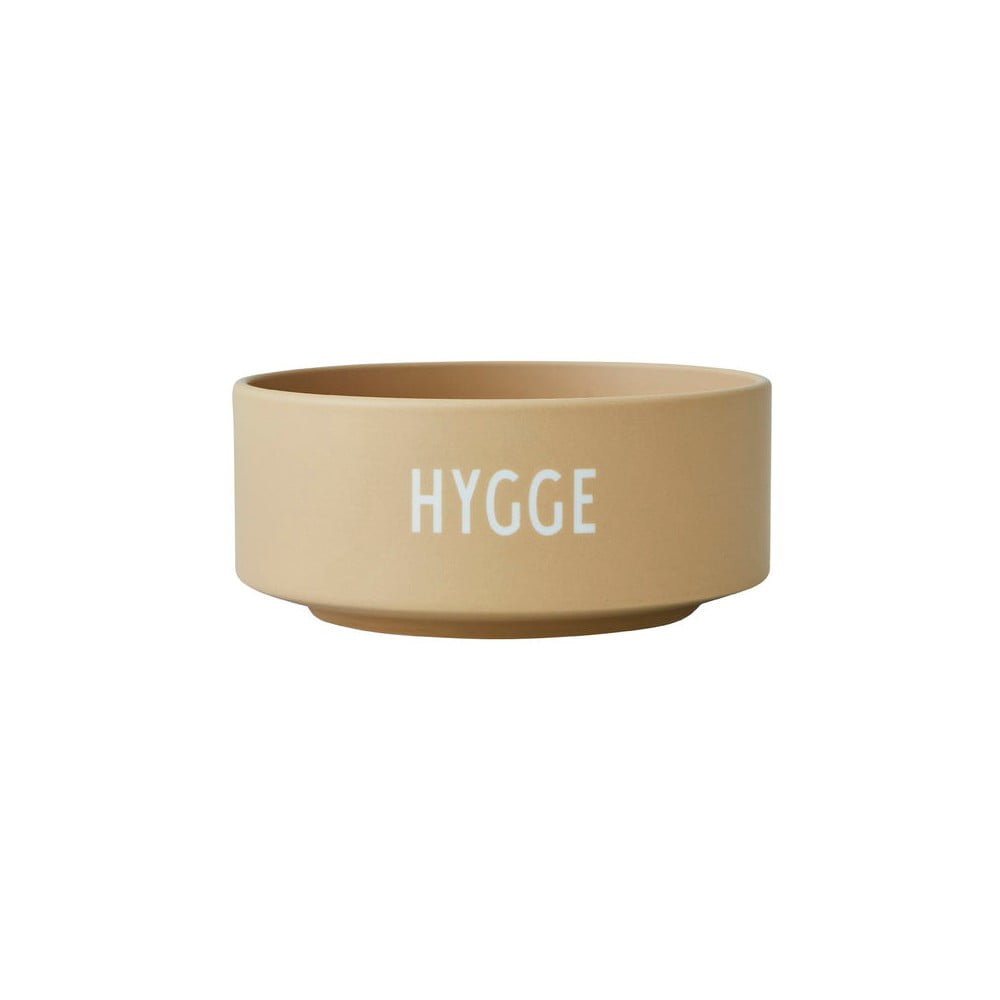 Béžová porcelánová miska Design Letters Hygge, ø 12 cm