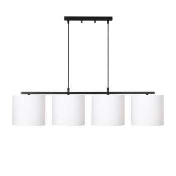 Lustră metalică cu abajur alb opviq lights jacob, negru