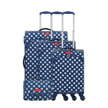 Set 3 trolere cu 4 roți și portfard lollipops, albastru