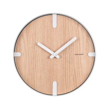 Ceas de perete din furnir de stejar karlsson dashed, ø 30 cm
