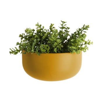 Ghiveci suspendat din ceramică pt living nest, galben ocru mat
