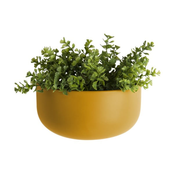 Matně okrově žlutý nástěnný keramický květináč PT LIVING Nest