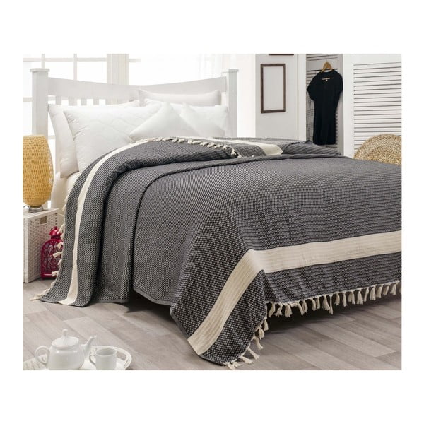 Dwuosobowa narzuta bawełniana z bawełny organicznej Hasir, 200x240 cm