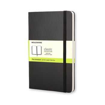Caiet moleskine, copertă rezistentă, 192 pag., negru