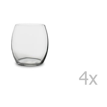 Set 4 pahare de apă din cristal bitz fluidum, 530 ml