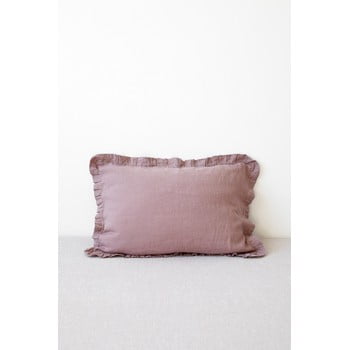 Față de pernă din in cu tiv plisat linen tales, 50 x 60 cm, roz vechi