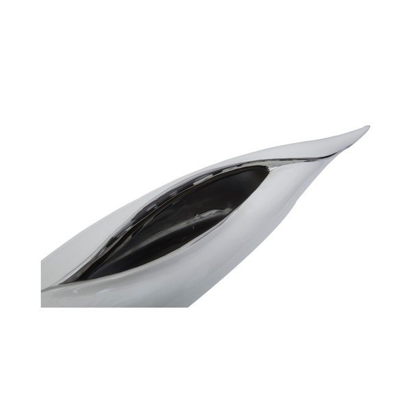 Bílo-stříbrná keramická váza Mauro Ferretti Bianco Roll