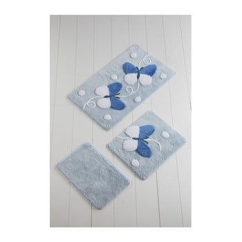 Set 3 covoare de baie mari blue, alb - albastru