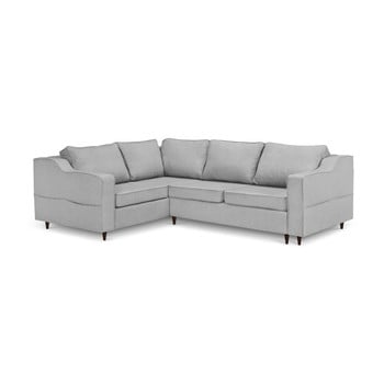 Canapea extensibilă cu 5 locuri și spațiu de depozitare mazzini sofas narcisse, pe partea stângă, gri