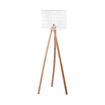 Lampadar din lemn de mango label51 stripe, alb
